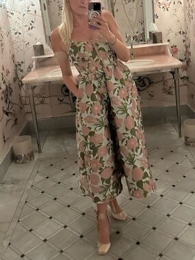 Floral corset dress in Pink & Green